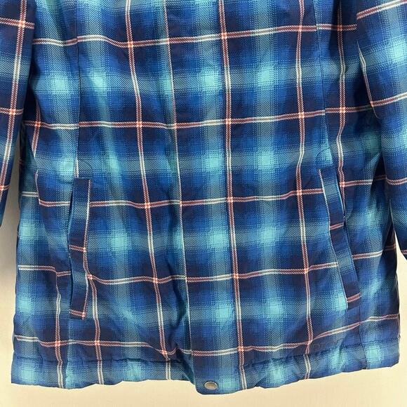 Burton Girl’s Elodie Snowboard Jacket Insulated Waterproof Blue Plaid X-Large - Picture 5 of 7